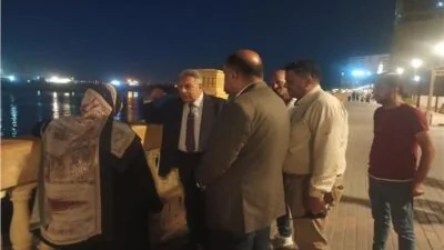 جولة ليلية ميدانية لمحافظ الدقهلية في ممشى المنصورة